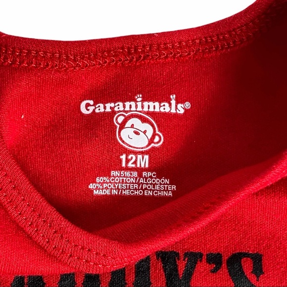 NWT Garanimals Red “Daddy’s Riding Buddy” Long Sleeve Romper - Picture 5 of 8